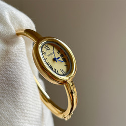 Oval-Shaped Small Gold Watch for Women, Vintage Style, Niche Design, Women's Watch, 2025 New Bracelet Watch