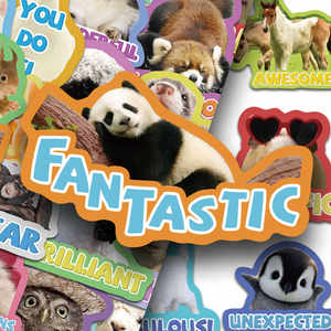 
100 cute animal reward stickers for teachers, cute handbooks, mobile phone cases, notebook water cups, decorative waterproof stickers