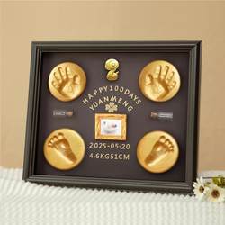 Newborn baby hand and foot print souvenir for one hundred days after one month
