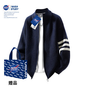 
NASA STUSY American high street 2026 new autumn and winter clothing men's sweaters couples trendy cardigan sweaters