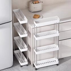 Bathroom Storage Rack, Toilet and Washroom Narrow Gap Shelf, Multi-Layer Shower Room Storage Cart, Floor-Standing Ultra-Narrow