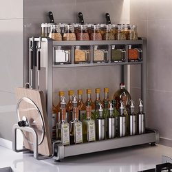 Spice Rack Kitchen Multifunctional Household Salt Condiment Bottle Box Jar Knife Holder Countertop Spice Storage Shelf