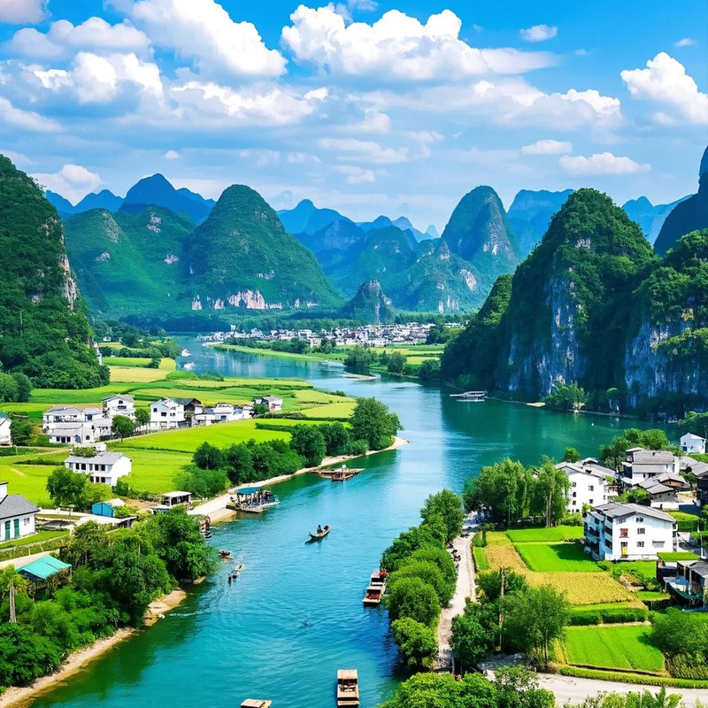 【机票+酒店】广西桂林旅游5天4晚自由行漓江遇龙河阳朔龙脊梯田