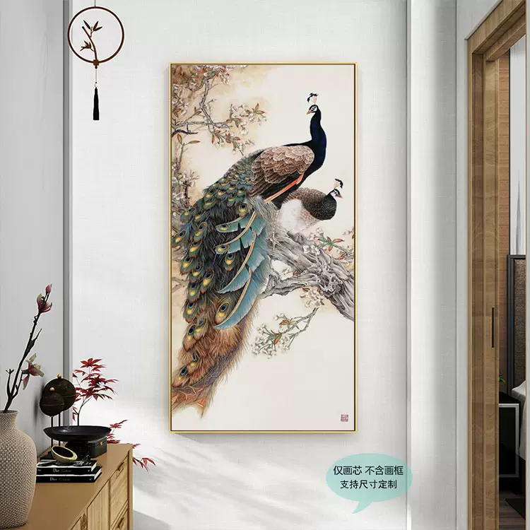 軸 縁起物 繁盛 おもてなし 絵 花鳥 孔雀 中国 風水 美術 骨董 インテリア 軸 縁起物 繁盛 おもてなし 絵 花鳥 孔雀 中国 風水 美術 骨董
