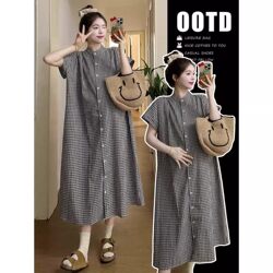 2026 New Summer Maternity Wear Set Loose Slimming Floral Short-Sleeved Top T-Shirt Pregnancy Dress Ak