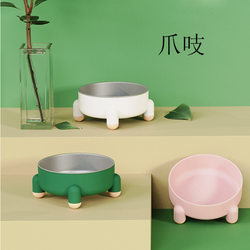 Stainless steel dog bowl, non-slip dog food bowl, cat food bowl, anti-knock over pet bowl, non-black chin high-leg cat bowl