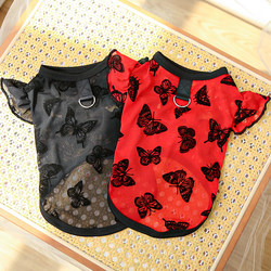 Chinese Style Ultra-Thin Large Dog Golden Retriever Pet Dog Cat Clothes Flutter Sleeve Vest Swallowtail Butterfly Accessories Summer Bichon Frise