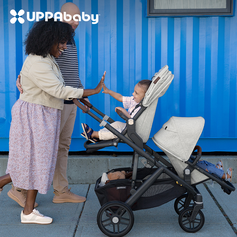 Uppababy vista v2 ツインベビーカー - 高景観座位横たわる折りたたみ二人乗りベビーカー