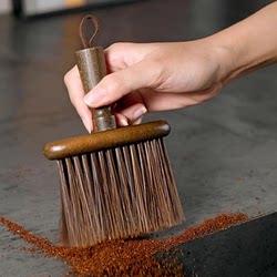 Coffee Powder Bar Counter Cleaning Brush Coffee Machine Grounds Dust Cleaning Tool Household Solid Wood Brush Tool