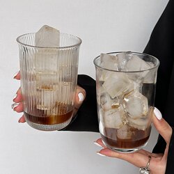 ins High-Quality, Stylish Coffee Shop-Style Thickened Glass Cup, Coffee Cup, Cold Drink Cup, Simple Drinking Cup