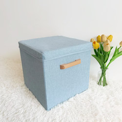 Kallax Wardrobe Linen Fabric Storage Box Covered Folding Clothes Storage Basket Toy Bag Clothing Organizing Box
