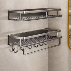 Bathroom Storage Rack, No-Drill Washbasin Shelf, Light Luxury Bathroom Wall-Mounted Toilet Wall Storage Rack