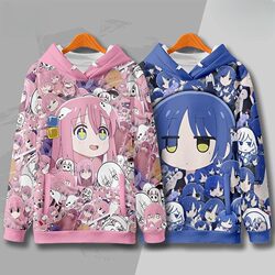 Lonely Rock Goto Kazuri Yamada Ryo Sweatshirt Autumn/Winter Japanese Style Loose-Fit Peripheral Jacket with Fleece Lining