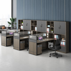Financial Office Desk and Chair High Cabinet Double Seat Combination Desk Personnel Screen Office Deck Four-Person Staff Desk