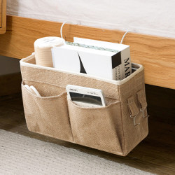 Japanese Imported Fabric Bedside Storage Bag Hanging Bag Dormitory Upper Bunk Hanging Basket Organizer Miscellaneous Storage Bag Bedside