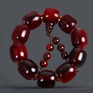 Unpopular yak horn bracelets, ram's horn beads bracelets, men's and women's Tibetan style with blood silk ornaments, ox horn car hanging, hand-held for men and women