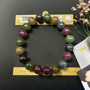 
10mm Brazilian old ore rough stone candy tourmaline macaron color husband bracelet bracelet 199