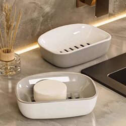 Light Luxury Soap Dish for Home Bathroom, Double-Layer Draining Large Soap Holder, Laundry Soap Dish