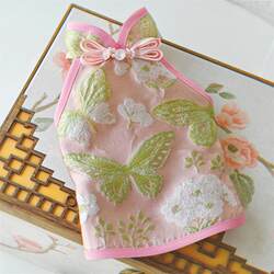 Chinese-Style Pet Cheongsam Princess-Style Tang Suit Dog and Cat Dress Vest Teddy Clothes New Chinese Style Spring Straight Hair