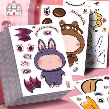 labubu dress up puzzle stickers
