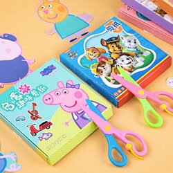 Paper-Cutting Children's Scissors, Safe for Crafts, Specially Designed for Kindergarten, Suitable for 3 to 6-Year-Old Babies, Peppa Pig Educational Toy for Beginners
