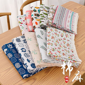 ins style tablecloth cotton linen fabric Nordic internet celebrity fresh home dining tablecloth rectangular plaid dustproof cover cloth