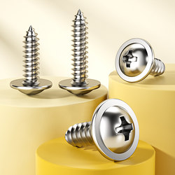 304 Stainless Steel Cross Round Head Self-Tapping Screws with Pad, Pan Head Self-Tapping Pointed Tail Wood Screws M1.4M2-M6