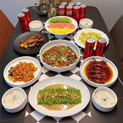 High-Quality Ceramic Dinner Plate Set, Light Luxury Bowls and Plates, Trendy Soup Bowls and Dishes, Exquisite Housewarming Gift Tableware for Home Use