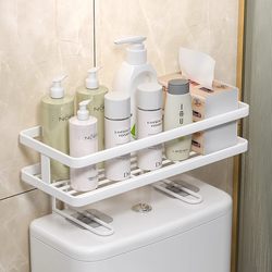 Bathroom Storage Rack Above the Toilet, No-Drill Installation, Bathroom Toilet Supplies Storage Shelf, Storage Organizer
