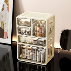 Cosmetic Storage Box, Drawer-Type Multi-Compartment Household Dressing Table Storage Rack, Multi-Functional Skin Care Product and Lipstick Organizer Box