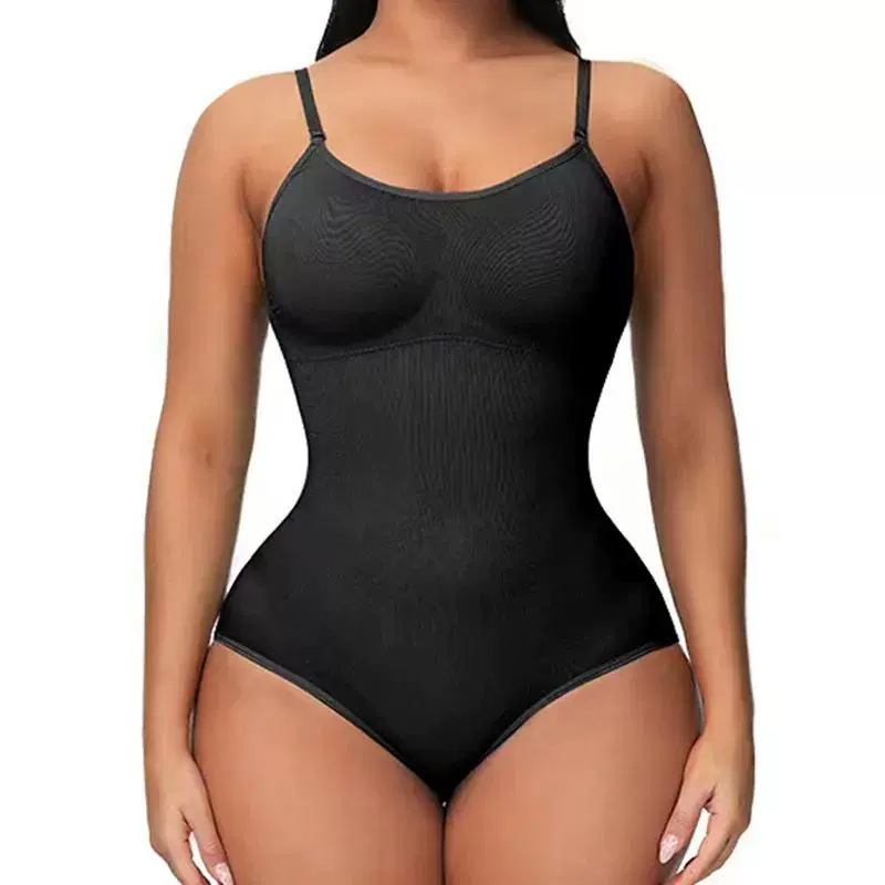 V Neck Spaghetti Strap Bodysuits Compression Body Suits Open-Taobao
