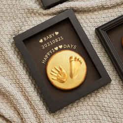 Xinjiang Free Shipping Baby First Birthday Hand and Foot Print Clay Baby Handprint Footprint Photo Frame Full Month Hundred Days Baby Hair Keepsake New