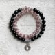 {Mo Yan} New Chinese style natural obsidian cat's eye transport beads energy beaded double circle bracelet