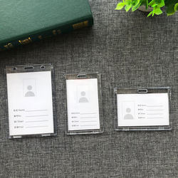 Crystal Acrylic Id Card Holder Large Double-Sided Transparent Work Id Card Set Factory Brand Set Badge Badge Employee