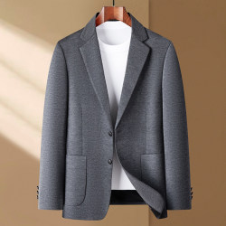 Men's Wool Suit Jacket 2025 Spring and Autumn Business Suit High-End Men's Top Fashionable Casual Single-Breasted Jacket