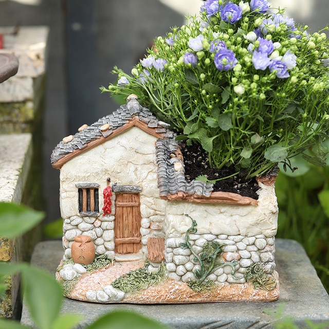 Chinese-style old house bonsai ornaments garden courtyard living room home decorations country earth house garden pastoral gifts