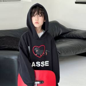 
Boys hooded sweatshirt 2025 spring and autumn new loose casual children's pullover boys long-sleeved T-shirt tops trendy t