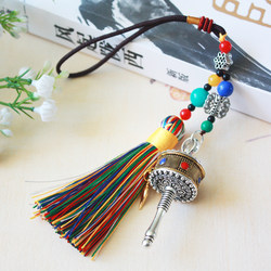 Yunnan Lijiang Ethnic Style Creative Tibetan Alloy Car Hanging Ornament Tassel Car Decoration Scenic Spot Gift for Women