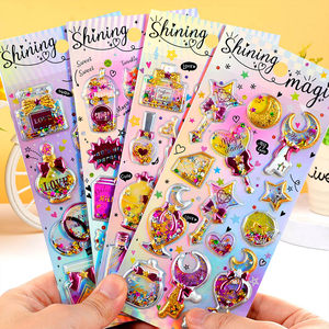 
Children's stickers 3D three-dimensional gemstone diamond crystal stickers girl's three-dimensional rocking stickers baby cartoon reward stickers
