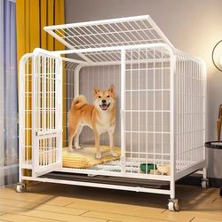 Dog Cage for Medium-Sized and Small Dogs, Large Indoor Pet Cage with Integrated Toilet, Suitable for Shiba Inu and Corgi, Dog Kennel, Pet Cage, Dog Fence