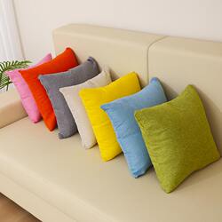 Square Linen Pillow, Solid Color, Simple Living Room Sofa Cushion, Large Size 55, Washable Pillowcase, Home Bedside Lumbar Pillow