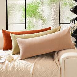 Sofa Cushion Long Backrest Pad Living Room Cushion Rectangular Pillowcase with Insert ins Cream Style Sleeping Chenille