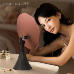 Orangeroll Large Round Mirror Smart Makeup Mirror with Led Lights Desktop High-Definition Beauty Fill Light Vanity Mirror