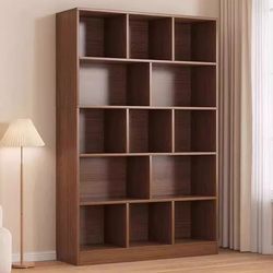 Bookshelf Storage Rack Grid Cabinet Floor-Standing Home Bookcase Display Rack Integrated Wall-Mounted Living Room Storage Cabinet Full Wall Cabinet