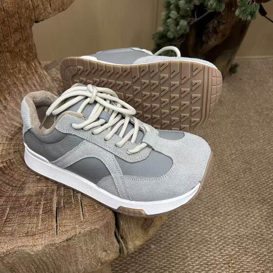 
Retro moral training shoes for women, thick soles, increased laces, velvet, casual, fashionable, sports, comfortable, versatile women's shoes