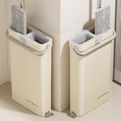 Chuxinmi Flat Mop Large Size One-Step Cleaning No-Hand-Wash Household Mop Bucket Lazy Person's Dry and Wet Dual-Use