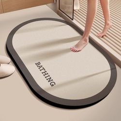 Chuxinmi Bathroom Floor Mat Diatomaceous Earth Quick-Drying Non-Slip Water-Absorbent Toilet Entrance Mat