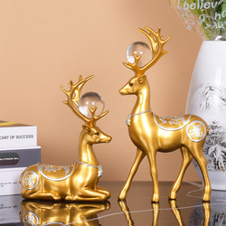 American-Style Fortune Deer Ornament for Living Room, Entrance, Tv Cabinet, Wine Cabinet, Modern Minimalist Light Luxury Home Decor, New House Gift Decoration