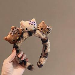 Special Hairband for Washing Face, Women's 2024 New Autumn and Winter Cute Bear Headband, Hair Tie, Hairpin, Hair Accessory, Plush Headwear