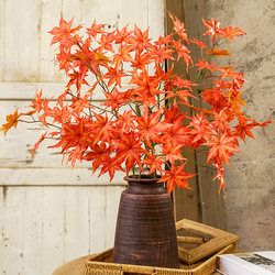 Autumn Maple Leaf Artificial Flowers for Living Room and Dining Table Decoration, Dried Flower Arrangements, Plastic Fake Flowers, Simulated Green Plants, Flower Arrangements